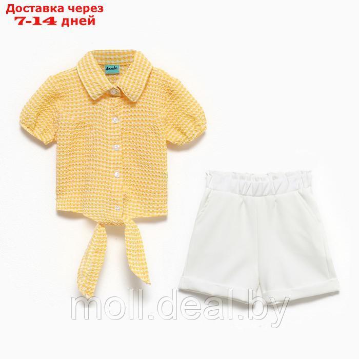 Комплект для девочки (футболка/шорты), цвет жёлтый, рост 98см - фото 1 - id-p209816758