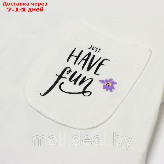 Комплект для девочки (футболка/юбка-шорты), цвет белый/сиреневый, рост 80см - фото 6 - id-p209816761