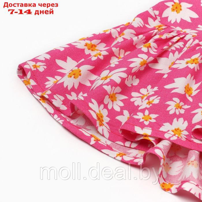 Комплект для девочки (футболка/юбка-шорты), цвет белый/розовый, рост 92см - фото 5 - id-p209816762