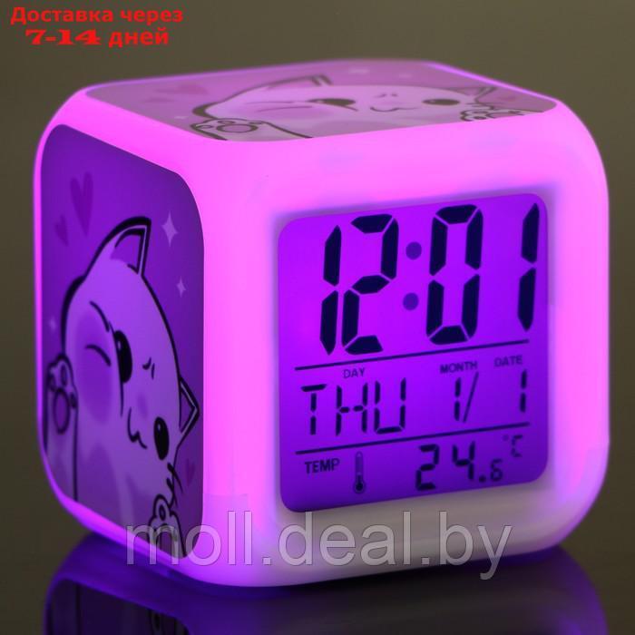 Электронные часы-будильник "Котик", с подсветкой - фото 2 - id-p209757553