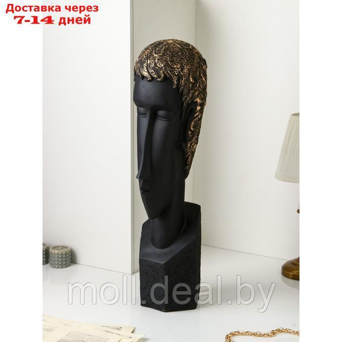 Фигура "Лицо", полистоун, 82 см, матово-чёрный, Иран