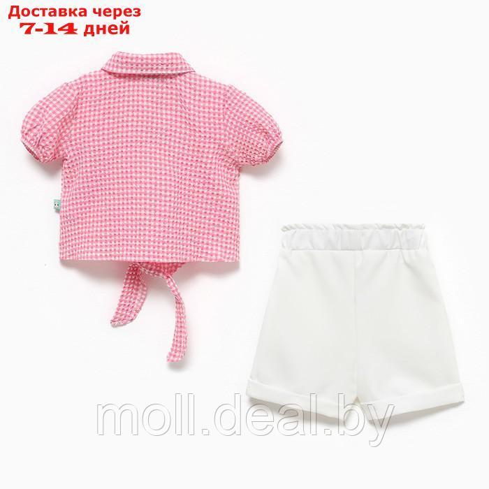 Комплект для девочки (футболка/шорты), цвет розовый, рост 104см - фото 6 - id-p209816856