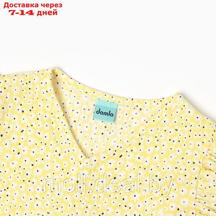 Комплект для девочки (футболка/брюки), цвет жёлтый/сиреневый, рост 140см - фото 2 - id-p209816862