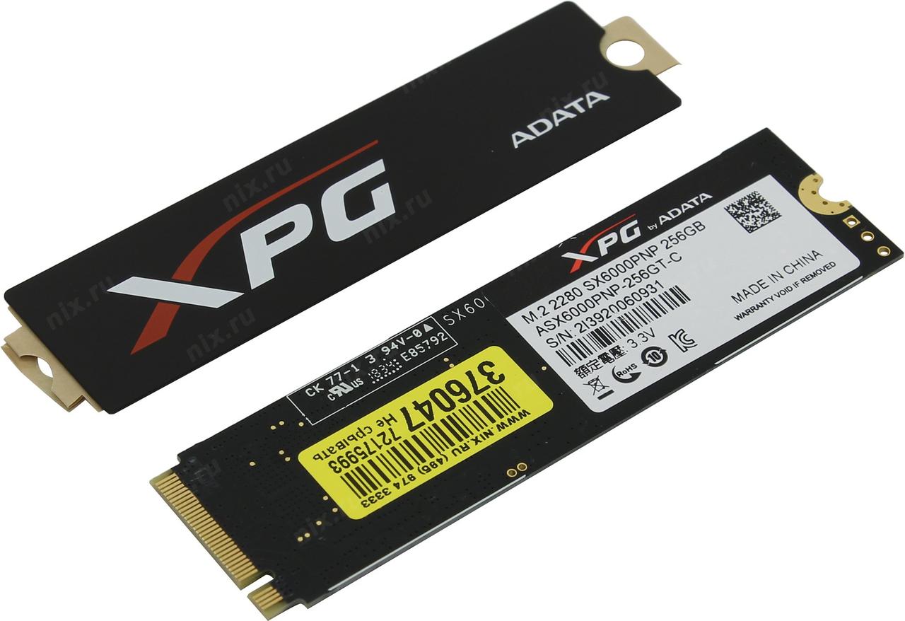 SSD 256 Gb M.2 2280 M ADATA XPG SX6000 Pro ASX6000PNP-256GT-C 3D TLC - фото 1 - id-p209897653