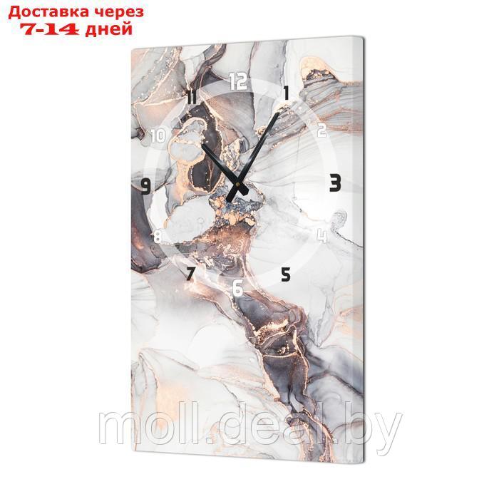 Часы-картина настенные, серия: Интерьер, "Белый мрамор", плавный ход, 35 х 60 см - фото 1 - id-p209758649