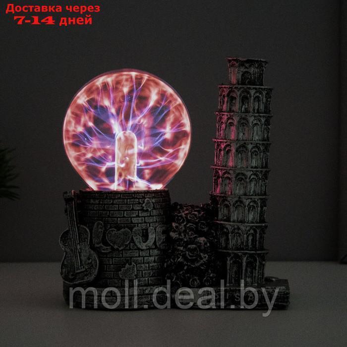 Плазменый шар "Пизанская башня" серый 14х10х16 см - фото 4 - id-p209823814