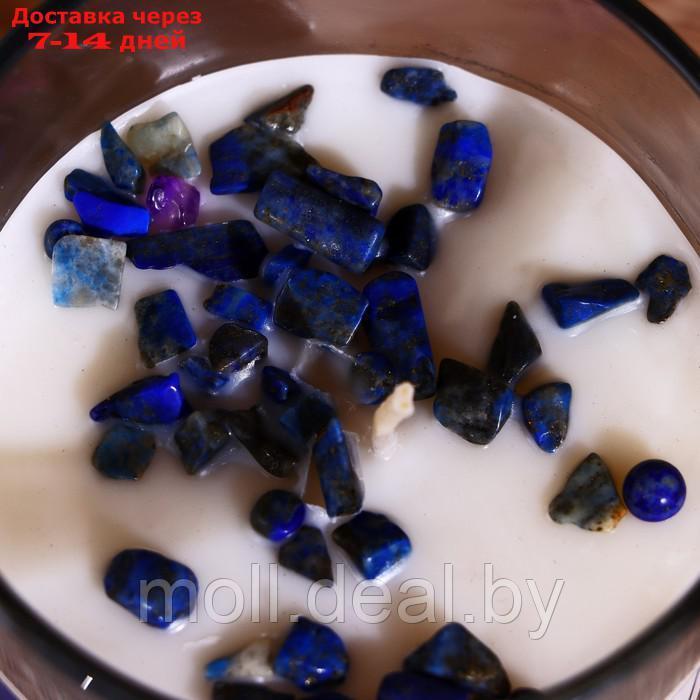 Свеча соевая "7 чакр" с кристаллами, 200 гр, Вишудха - фото 3 - id-p209819825