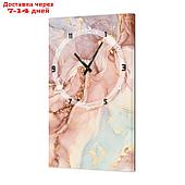 Часы-картина настенные, серия: Интерьер, "Розовый мрамор", плавный ход, 35 х 60 см