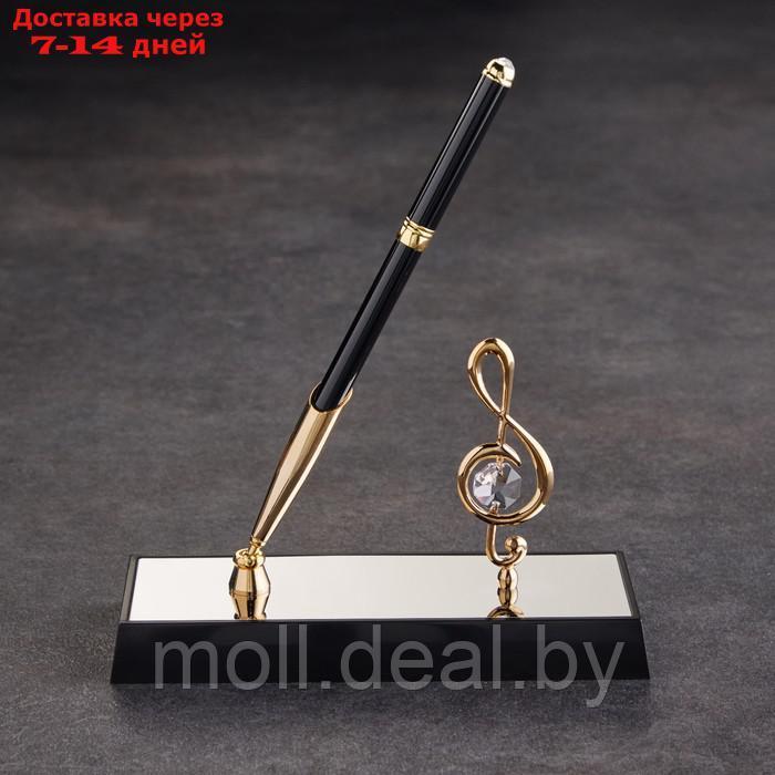 Сувенир Ручка на подставке " Скрипичный ключ ", с 2 прозрачными хрусталиками 16 х 6 х 19 см - фото 2 - id-p209819857