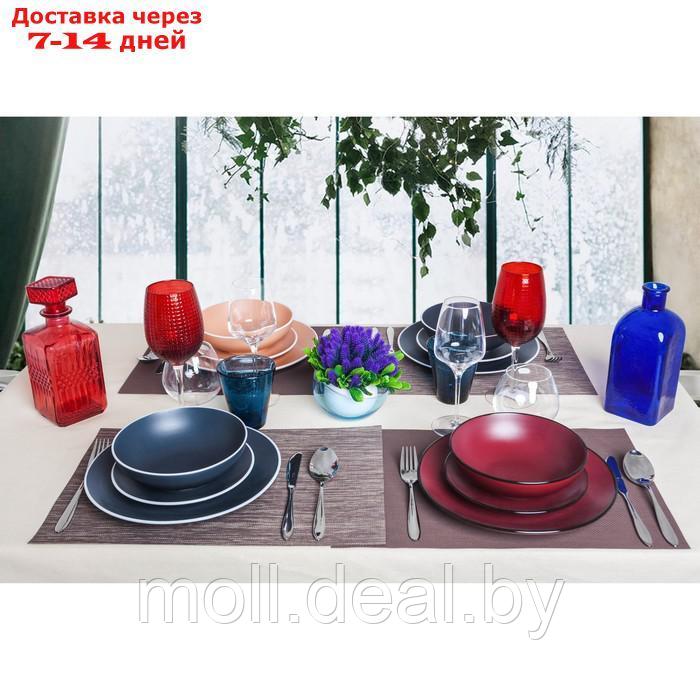 Тарелка керамическая обеденная Доляна "Ваниль", d=27 см, цвет бордовый - фото 6 - id-p209823848