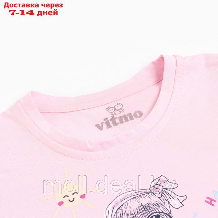 Пижама (футболка/шорты) для девочки, цвет розовый, рост 80см - фото 6 - id-p209813902