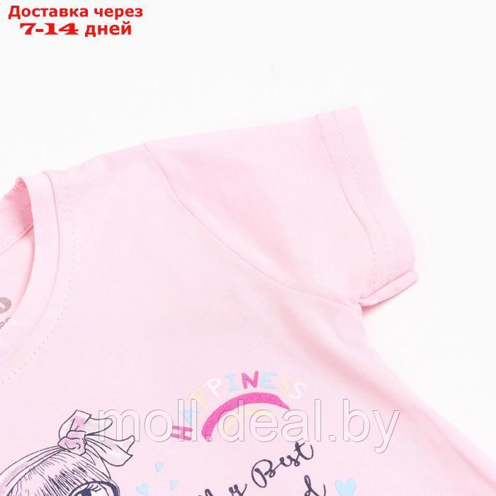 Пижама (футболка/шорты) для девочки, цвет розовый, рост 80см - фото 7 - id-p209813902
