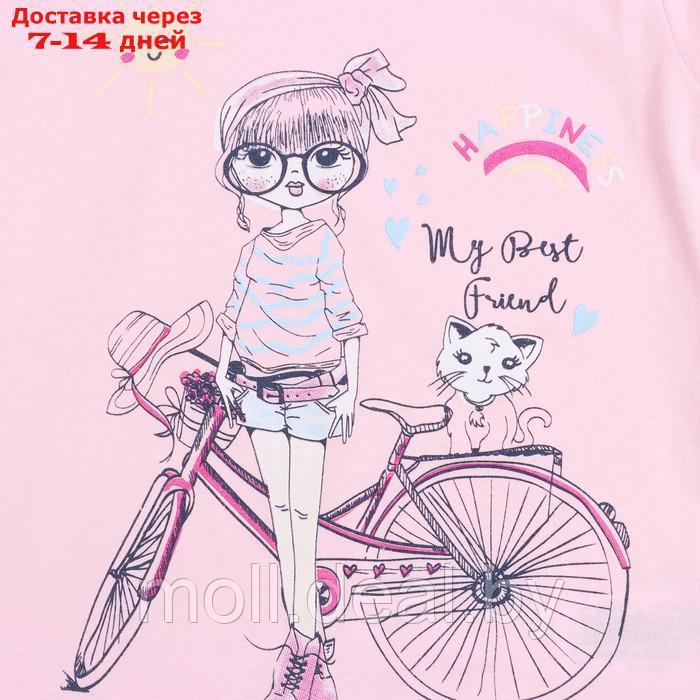 Пижама (футболка/шорты) для девочки, цвет розовый, рост 80см - фото 8 - id-p209813902