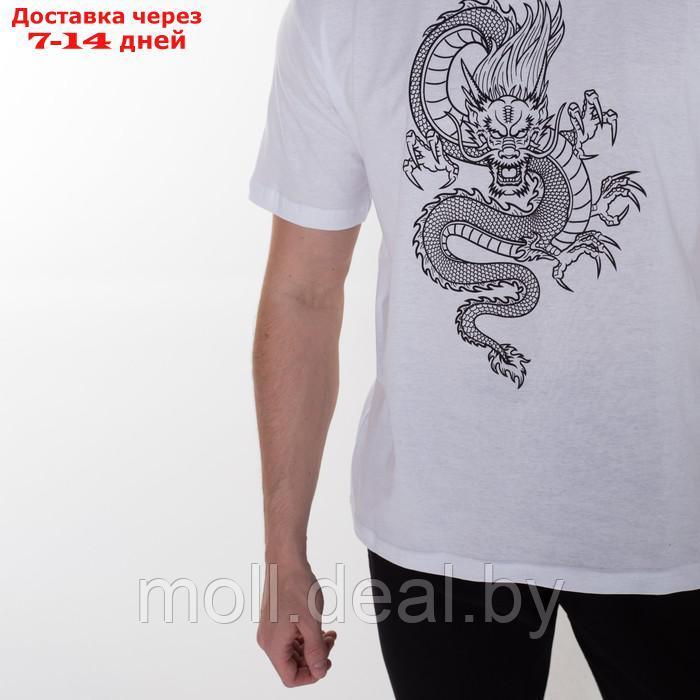 Футболка мужская "Дракон", цвет белый/принт чёрный, размер 56 - фото 2 - id-p209757686
