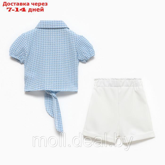 Комплект для девочки (футболка/шорты), цвет голубой, рост 110см - фото 5 - id-p209816951