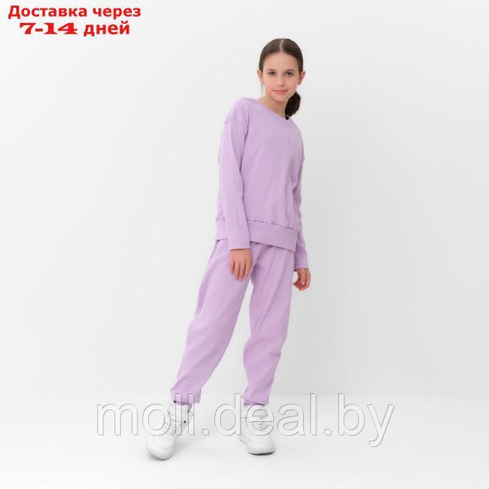 Костюм для девочки (свитшот, брюки) MINAKU цвет лиловый, рост 146 см - фото 1 - id-p209815946