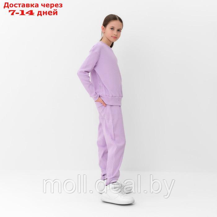 Костюм для девочки (свитшот, брюки) MINAKU цвет лиловый, рост 146 см - фото 3 - id-p209815946