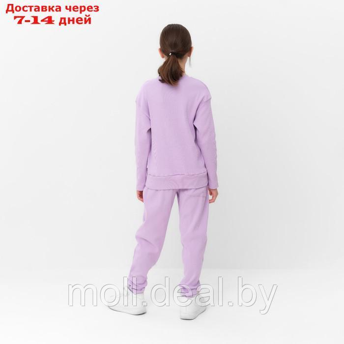 Костюм для девочки (свитшот, брюки) MINAKU цвет лиловый, рост 146 см - фото 4 - id-p209815946