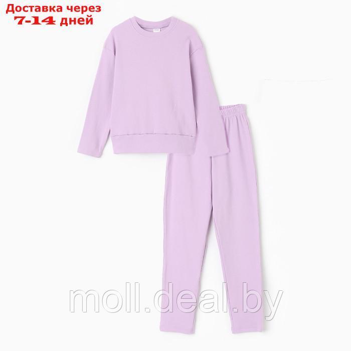 Костюм для девочки (свитшот, брюки) MINAKU цвет лиловый, рост 146 см - фото 8 - id-p209815946