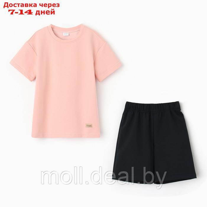 Костюм для мальчика (футболка, шорты) MINAKU цвет бежевый/ графит, рост 98 см - фото 6 - id-p209815950