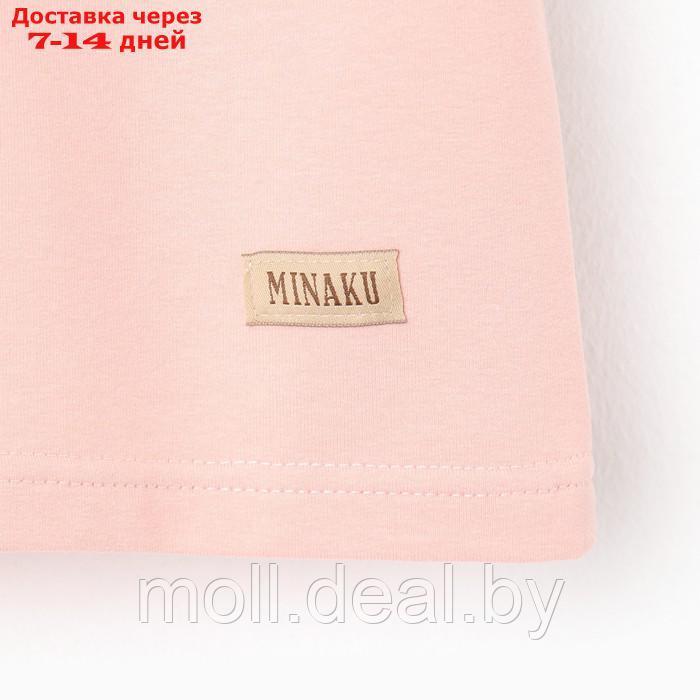 Костюм для мальчика (футболка, шорты) MINAKU цвет бежевый/ графит, рост 98 см - фото 9 - id-p209815950