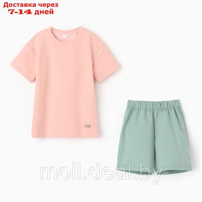 Костюм для мальчика (футболка, шорты) MINAKU цвет бежевый/ олива, рост 98 см - фото 7 - id-p209815952