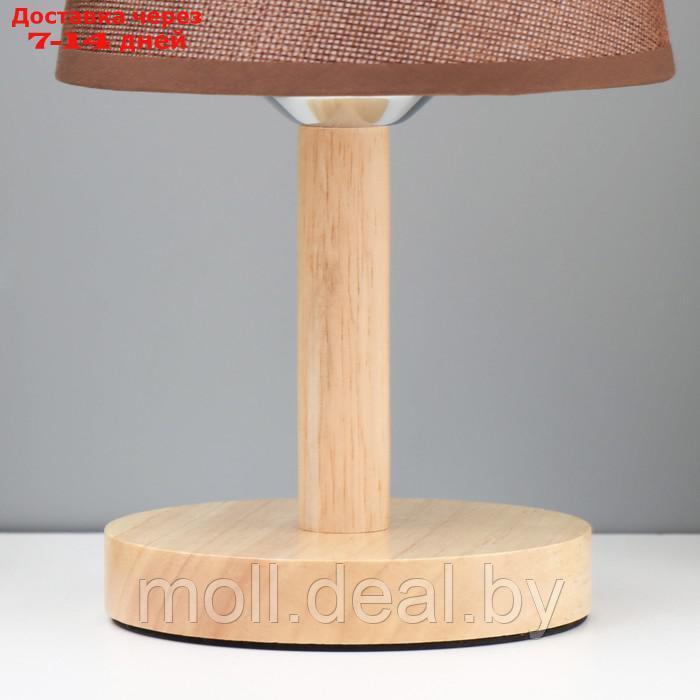 Настольная лампа "Бордо" Е27 40Вт коричневый 14х14х30 см - фото 4 - id-p209817948