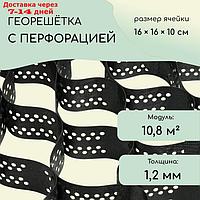 Георешётка 10,8 м² (2,3 х 9,3 м), выс яч 10 см, dяч=22 см, толщ 1,2 мм