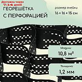 Георешётка 10,8 м² (2,3 х 9,3 м), выс яч 15 см, dяч=22 см, толщ 1,2 мм