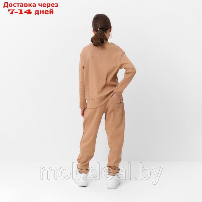 Костюм для девочки (свитшот, брюки) MINAKU цвет бежевый, рост 164 см - фото 4 - id-p209815979
