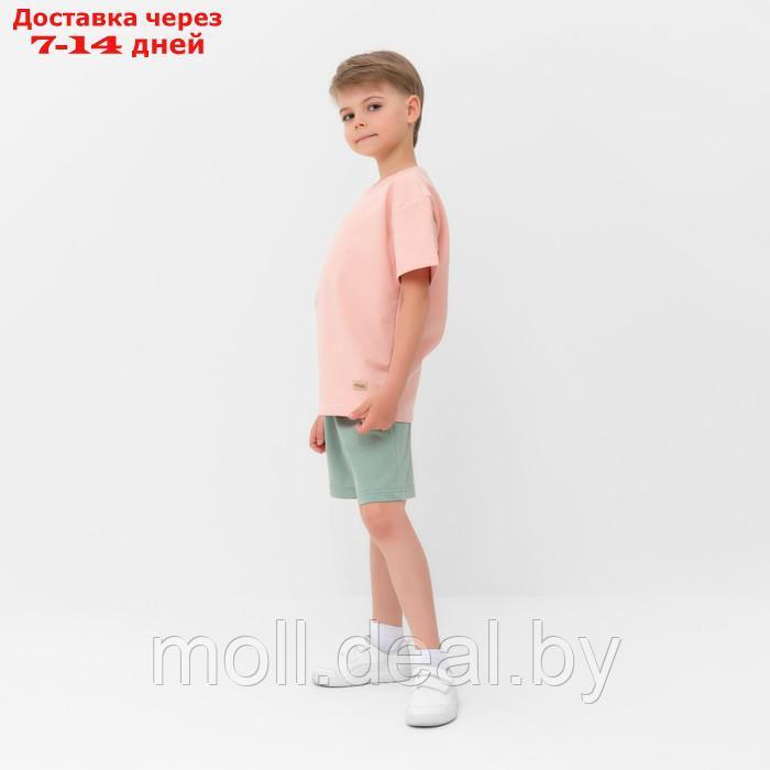 Костюм для мальчика (футболка, шорты) MINAKU цвет бежевый/ олива, рост 104 см - фото 3 - id-p209815983