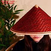 Бамбуковая шляпа 38 см бордовая