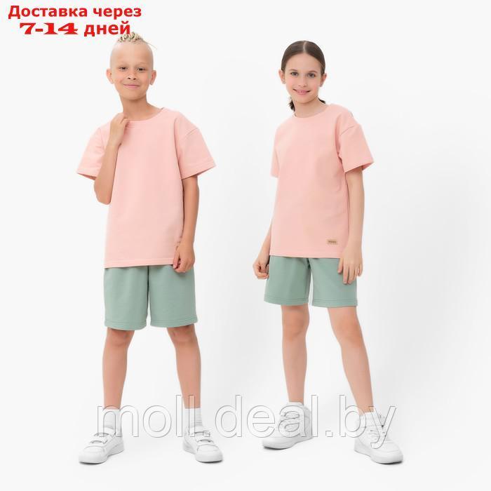 Костюм для мальчика (футболка, шорты) MINAKU цвет бежевый/ олива, рост 146 см - фото 1 - id-p209816014