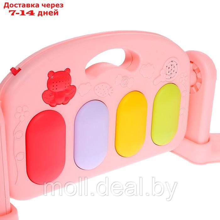 Музыкальный развивающий коврик с пианино, русская озвучка, свет, цвет розовый - фото 10 - id-p209816034