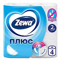 Бумага туалетная "Zewa Plus", 2 слоя, 4 рулона