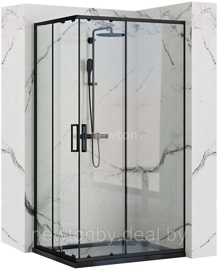 Душевой уголок Rea Punto 100x80 (черный/прозрачное стекло) - фото 1 - id-p209898015