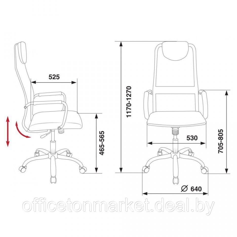 Кресло для руководителя "Бюрократ KB-9/DG", ткань, металл, черный - фото 5 - id-p209898026