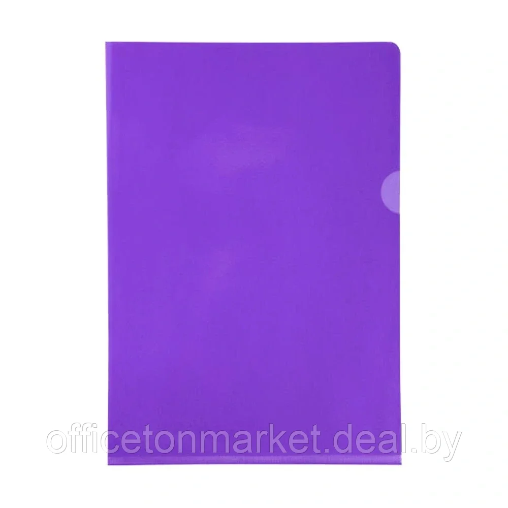 Папка-уголок "Exacompta", А4, 130 мк, ПВХ, прозрачный, фиолетовый - фото 1 - id-p185427358
