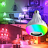 Музыкальная мульти RGB лампа колонка Led Music Bulb с пультом управления / Умная Bluetooth лампочка 16 цветовы, фото 8