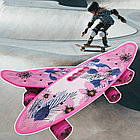 Скейтборд пенни Борд для детей 58x16см с ручкой для удобной переноски, светящиеся прозрачные колеса 55 мм, фото 6