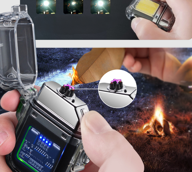 Электронная водонепроницаемая пьезо зажигалка - фонарик с USB зарядкой LIGHTER - фото 5 - id-p209901258
