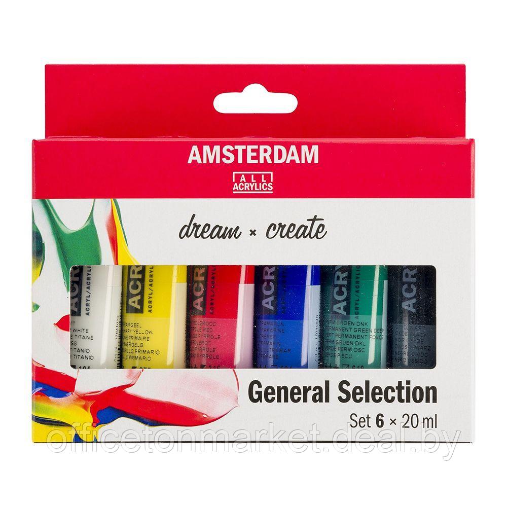Набор красок акриловых "Amsterdam", 6 цветов, ассорти - фото 1 - id-p209902096