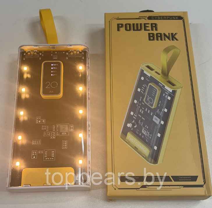 Портативное зарядное устройство Power Bank 10000mAh CYBERPUNK Style с индикатором батареи Черный - фото 10 - id-p209905527