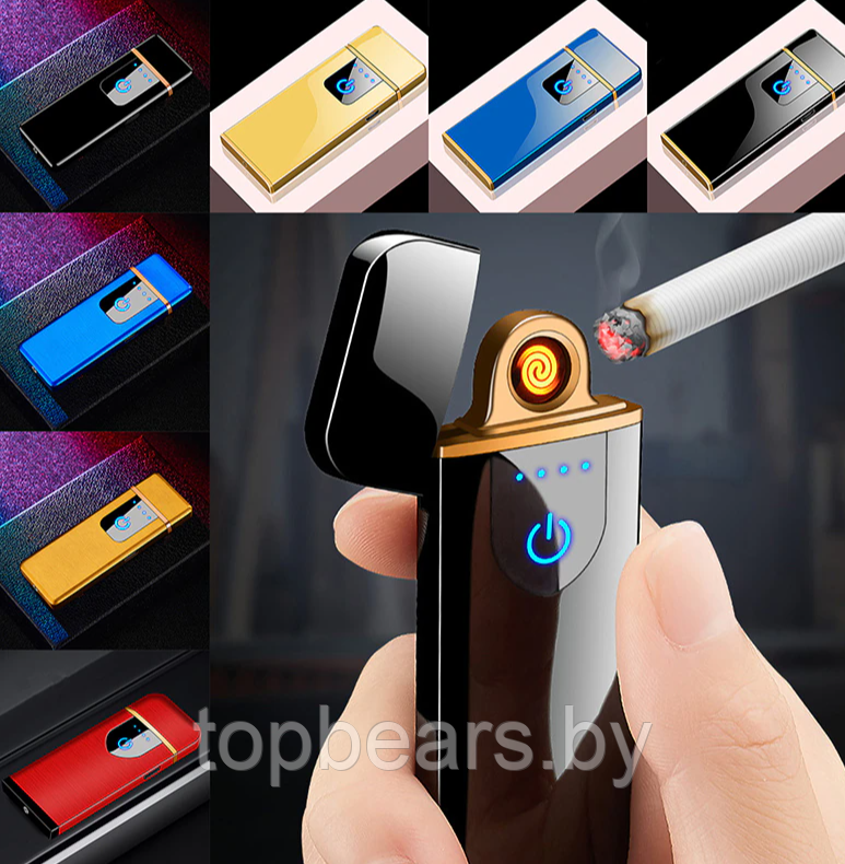 Электронная USB зажигалка LIGHTER Smoking Set Бордовый - фото 6 - id-p209905529