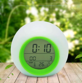 Часы - будильник с подсветкой Color ChangeGlowing LED (время, календарь, будильник, термометр) Зеленый - фото 1 - id-p209905746