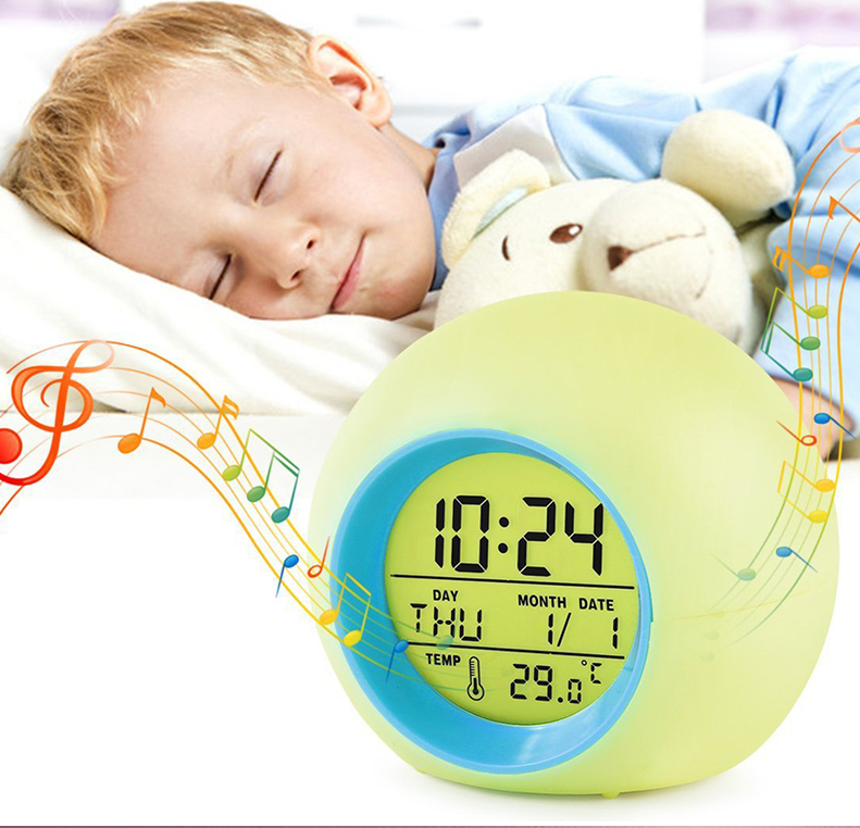Часы - будильник с подсветкой Color ChangeGlowing LED (время, календарь, будильник, термометр) Зеленый - фото 8 - id-p209905746