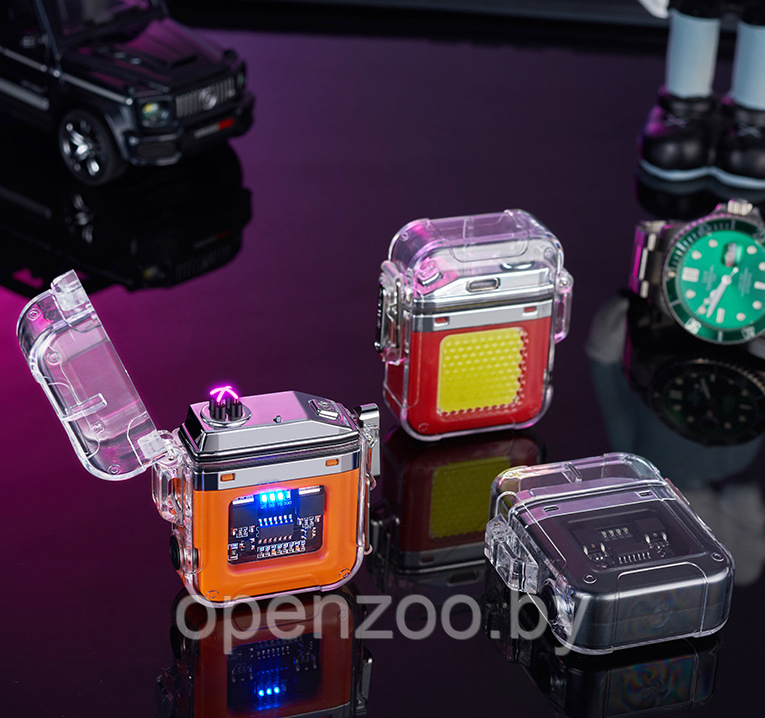 Электронная водонепроницаемая пьезо зажигалка - фонарик с USB зарядкой LIGHTER Оранжевая - фото 3 - id-p209905639