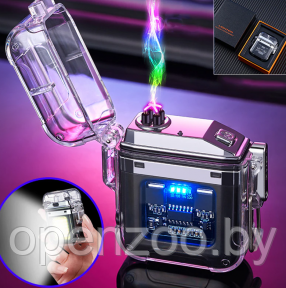Электронная водонепроницаемая пьезо зажигалка - фонарик с USB зарядкой LIGHTER Черная