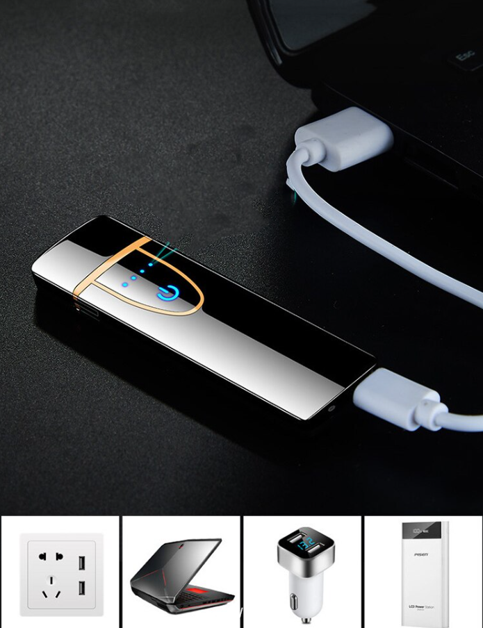 Электронная USB зажигалка LIGHTER Smoking Set Бордовый - фото 4 - id-p209905754