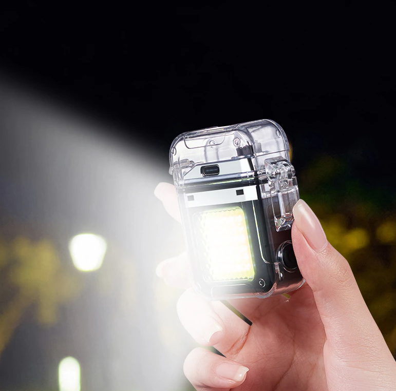 Электронная водонепроницаемая пьезо зажигалка - фонарик с USB зарядкой LIGHTER Оранжевая - фото 6 - id-p209905756
